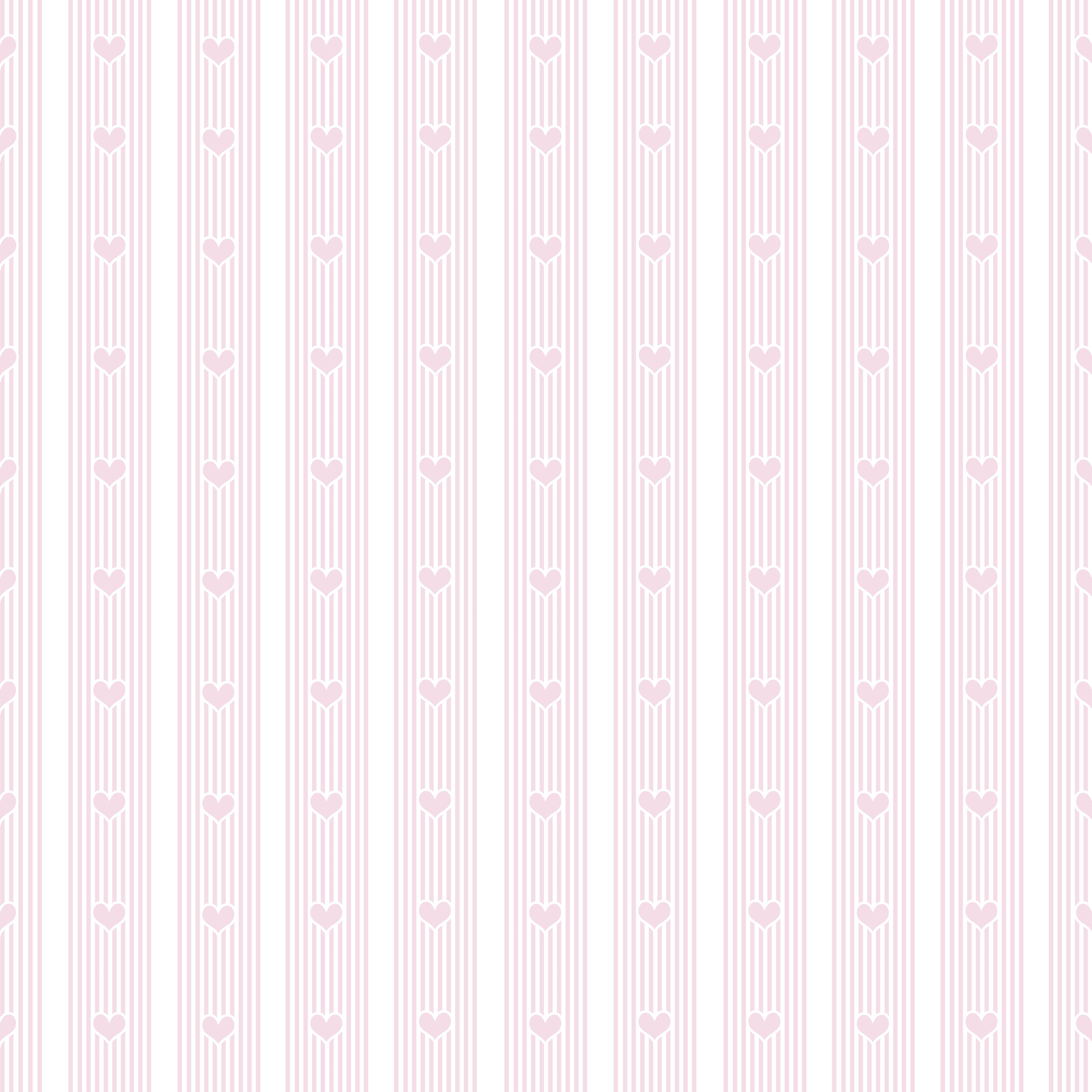 A striped pattern featuring hearts in light pink colors on a white background.